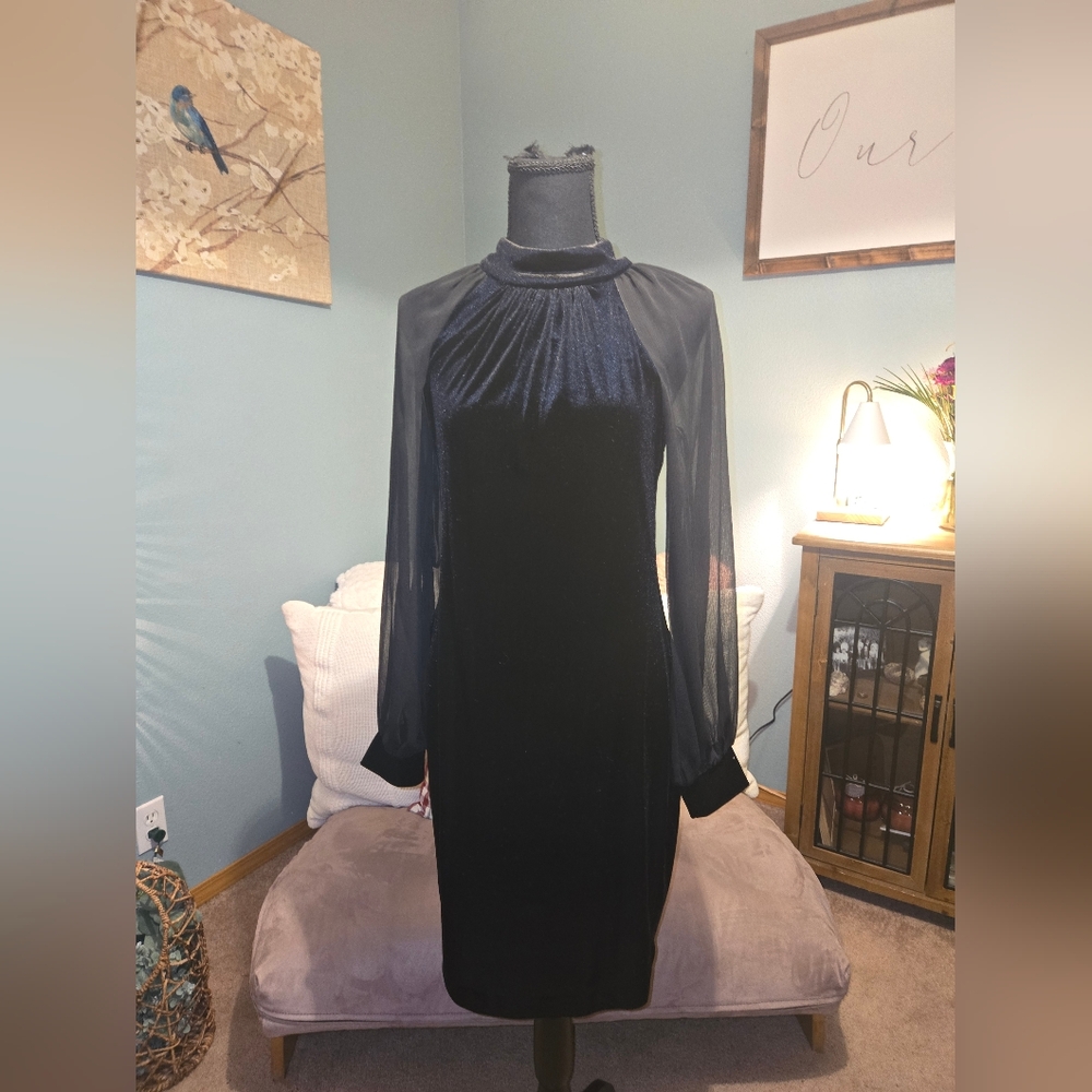 Calvin KleinWomen's Velvet Mock Neck Dress